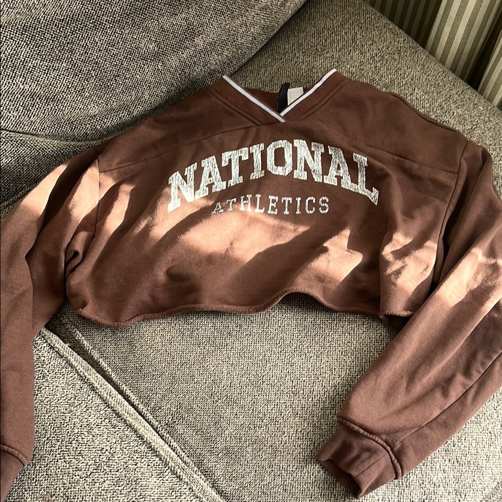 H&M Brown V-Neck Sweater Relaxed Fit